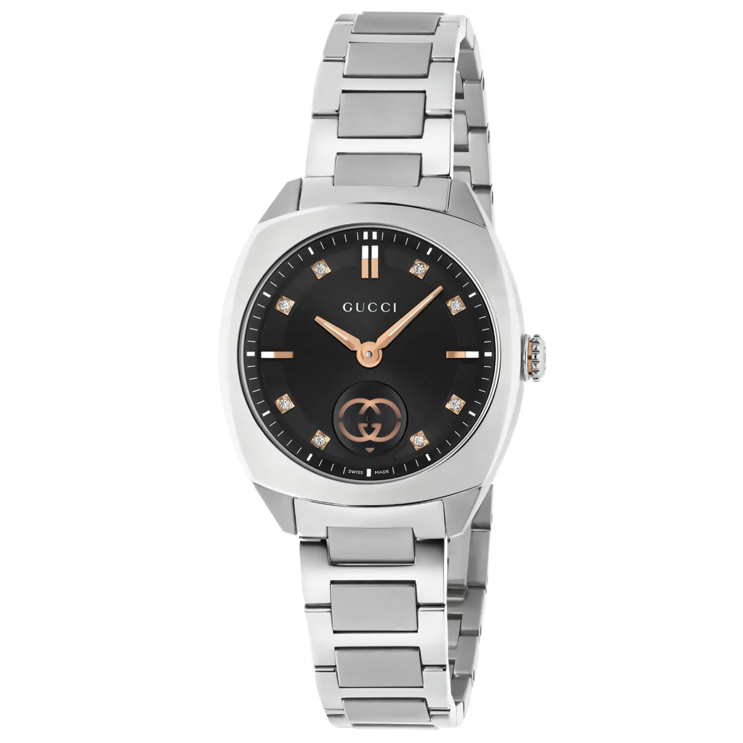 GUCCI Interlocking 29 mm Diamond Dial Pink Numerals - YA142513