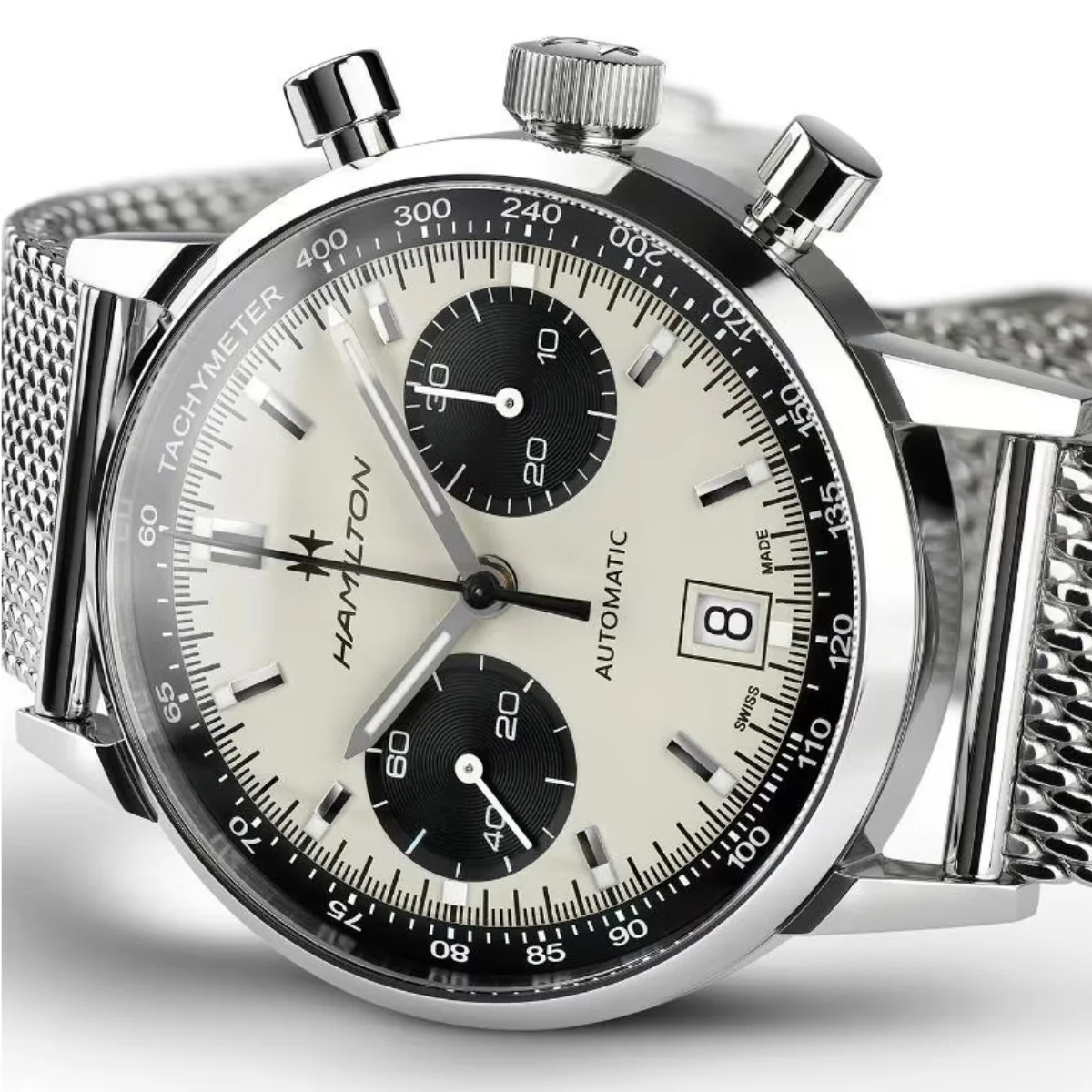 Hamilton - American Classic 40 mm Intra-Matic Automatic Chronograph Panda Dial - H38416111 - Image 2