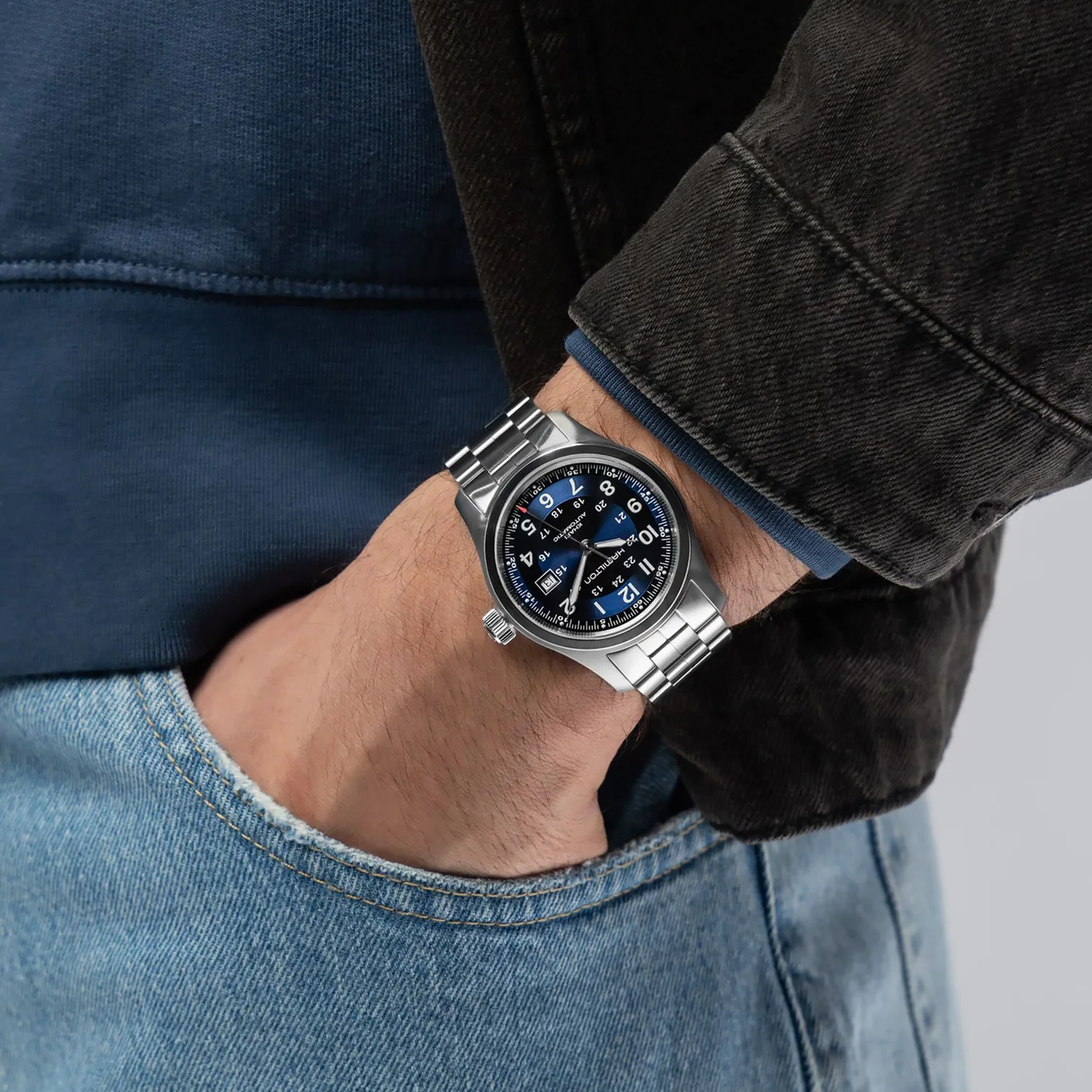 Hamilton - Khaki Field 42 mm Automatic Blue Dial - H70605140 - Image 4