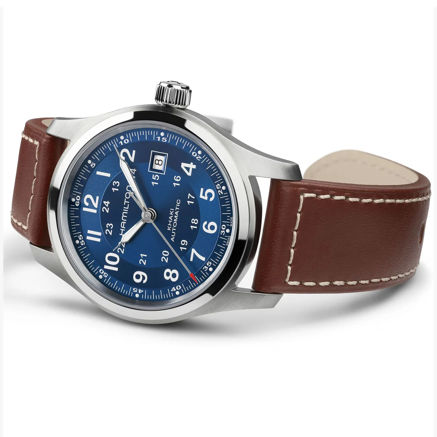 Hamilton - Khaki Field 42 mm Automatic Blue Dial Leather - H70605540 - Image 3