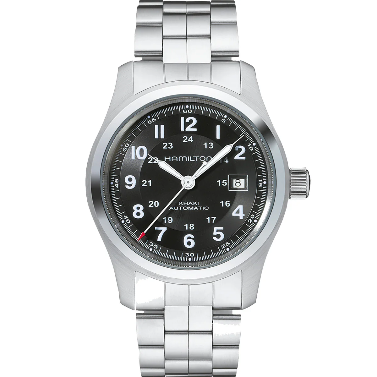 Hamilton - Khaki Field 42 mm Automatic Stainless Bracelet Black Dial - H70515137