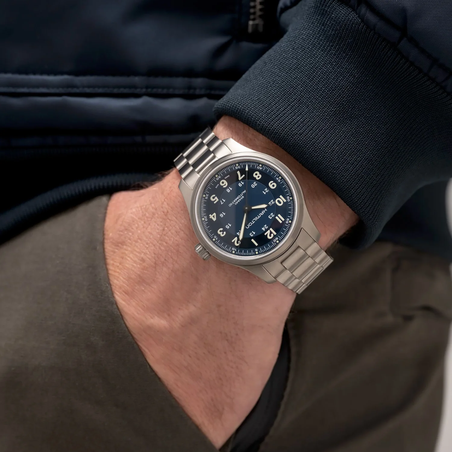 Hamilton - Khaki Field 42 mm Titanium Automatic Bracelet - H70545140 - Image 3