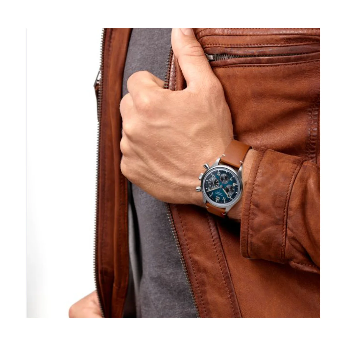 Longines - Spirit Avigation 41 mm Titanium Chronograph BigEye Blue Dial - L28161932 - Image 3