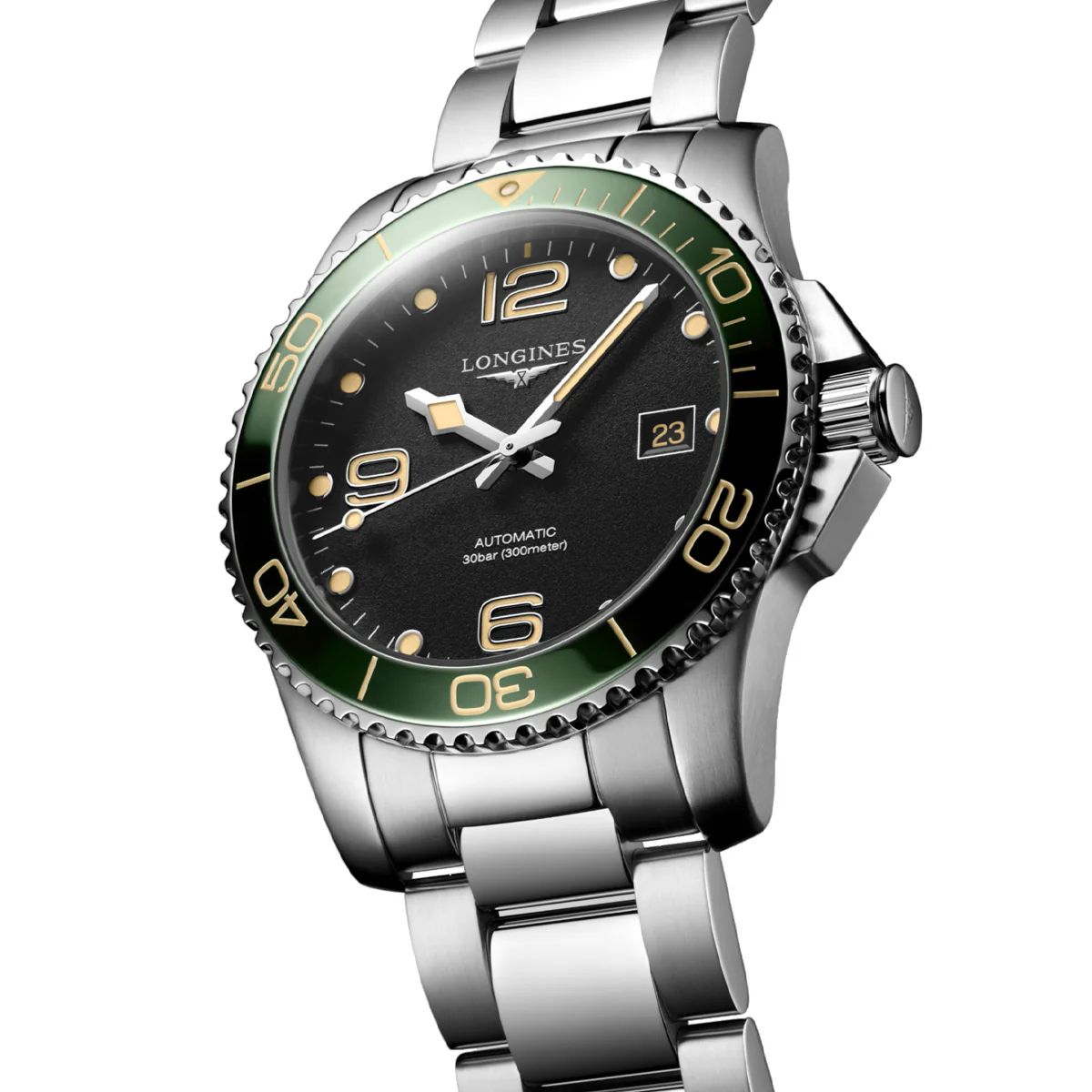 Longines - HydroConquest 41 mm Green Bezel Black Dial - L37814056 - Image 3