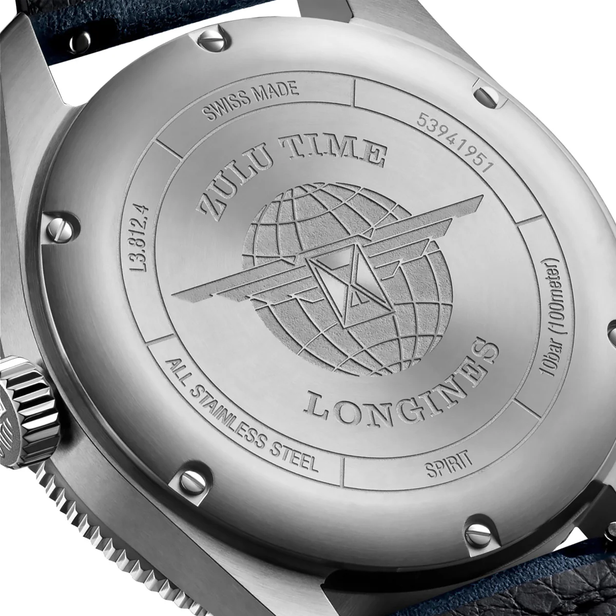 Longines - Spirit Zulu Time GMT 42 mm Blue Dial Stainless Leather - L38124932 - Image 2