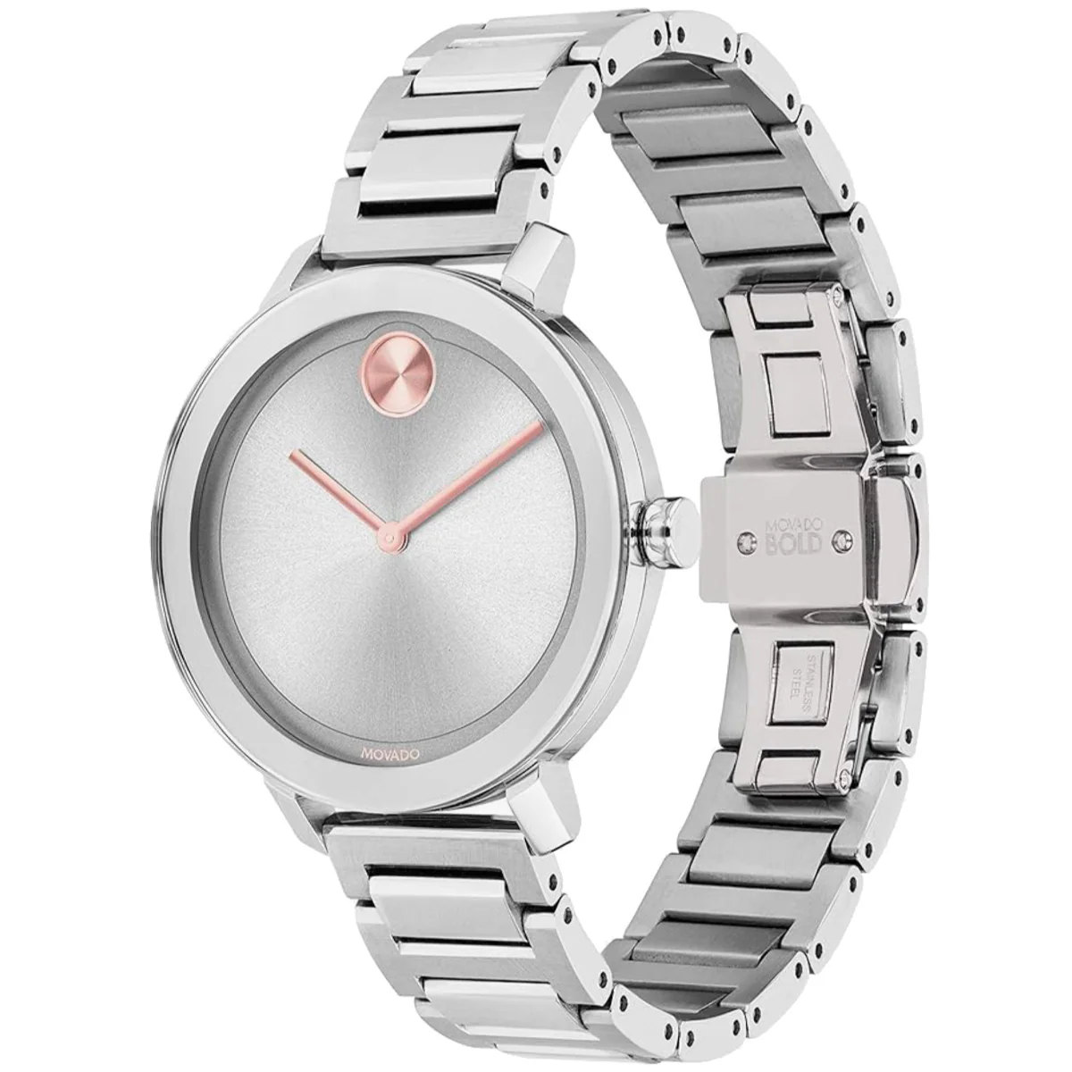 Movado - Bold Evolution 34 mm Women's Pink Gold Hands Stainless Bracelet - 3600647 - Image 3