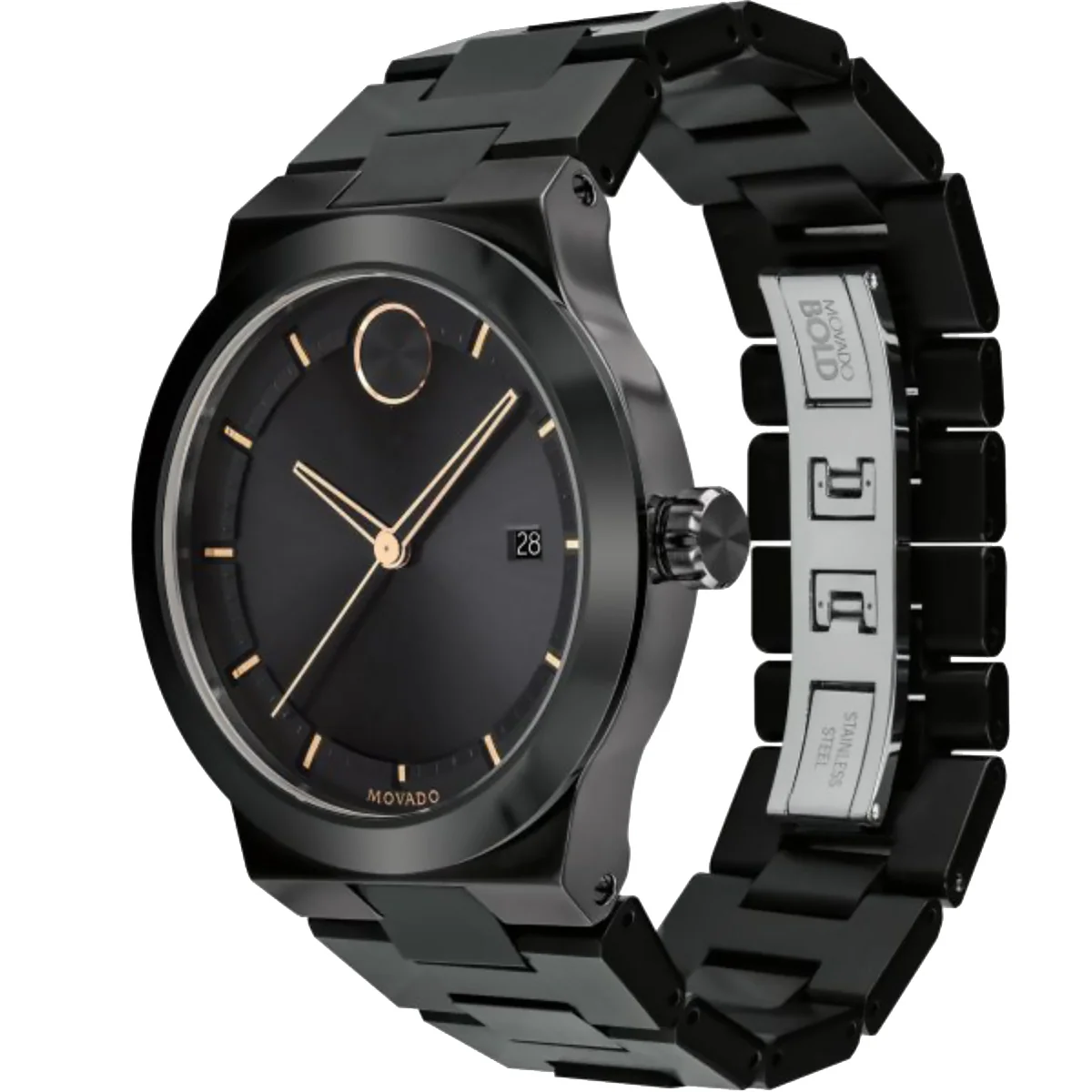 Movado - Bold Fusion 42 mm Black Ion-Plated Case & Bracelet - 3600662 - Image 3