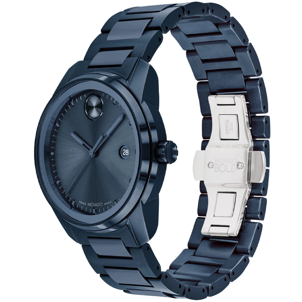 Movado - Bold Verso 42 mm Blue Case Bracelet & Dial Date - 3600862 - Image 2