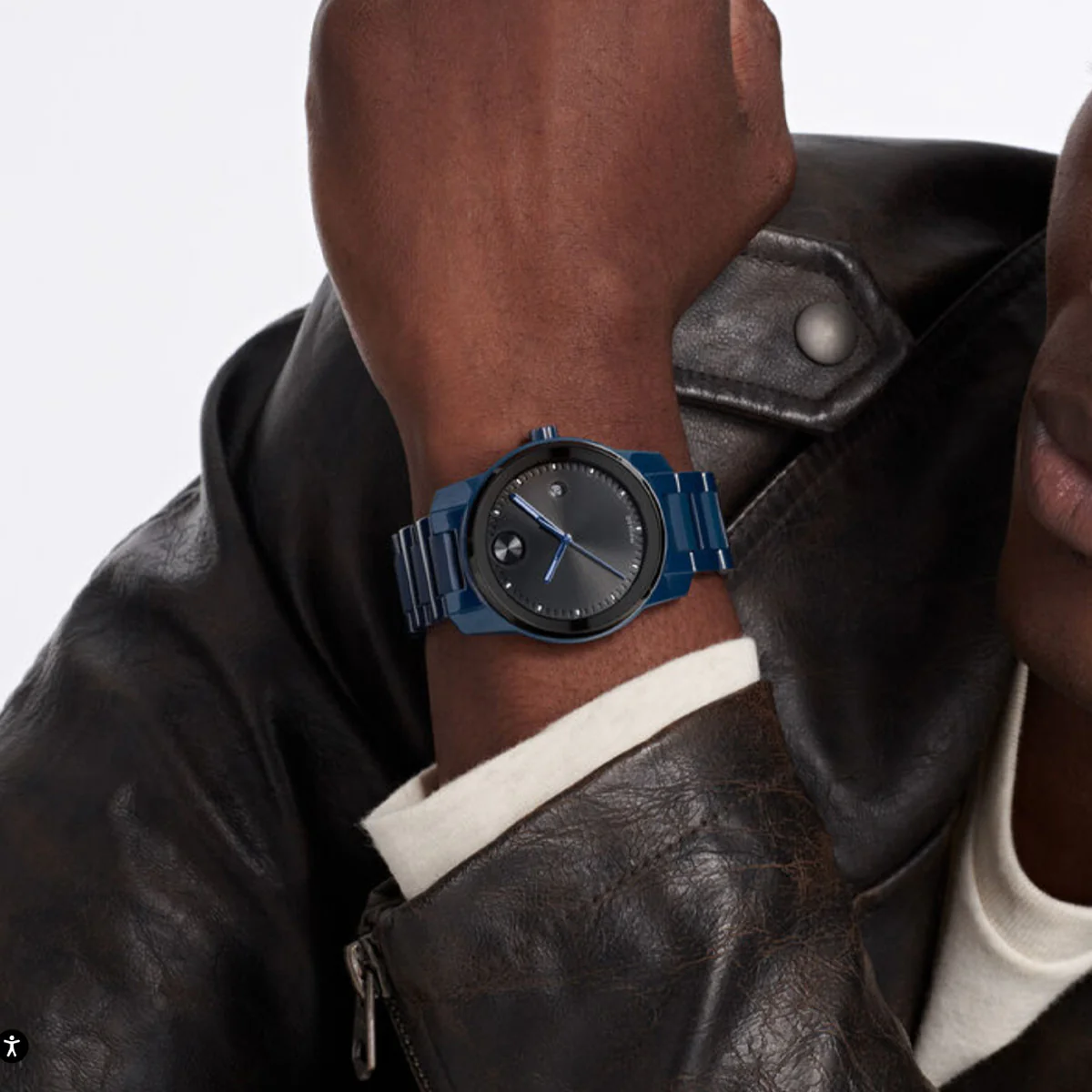 Movado - Bold Verso 42 mm Blue Ceramic & Black Ion-Plated Steel Case - 3600864 - Image 4