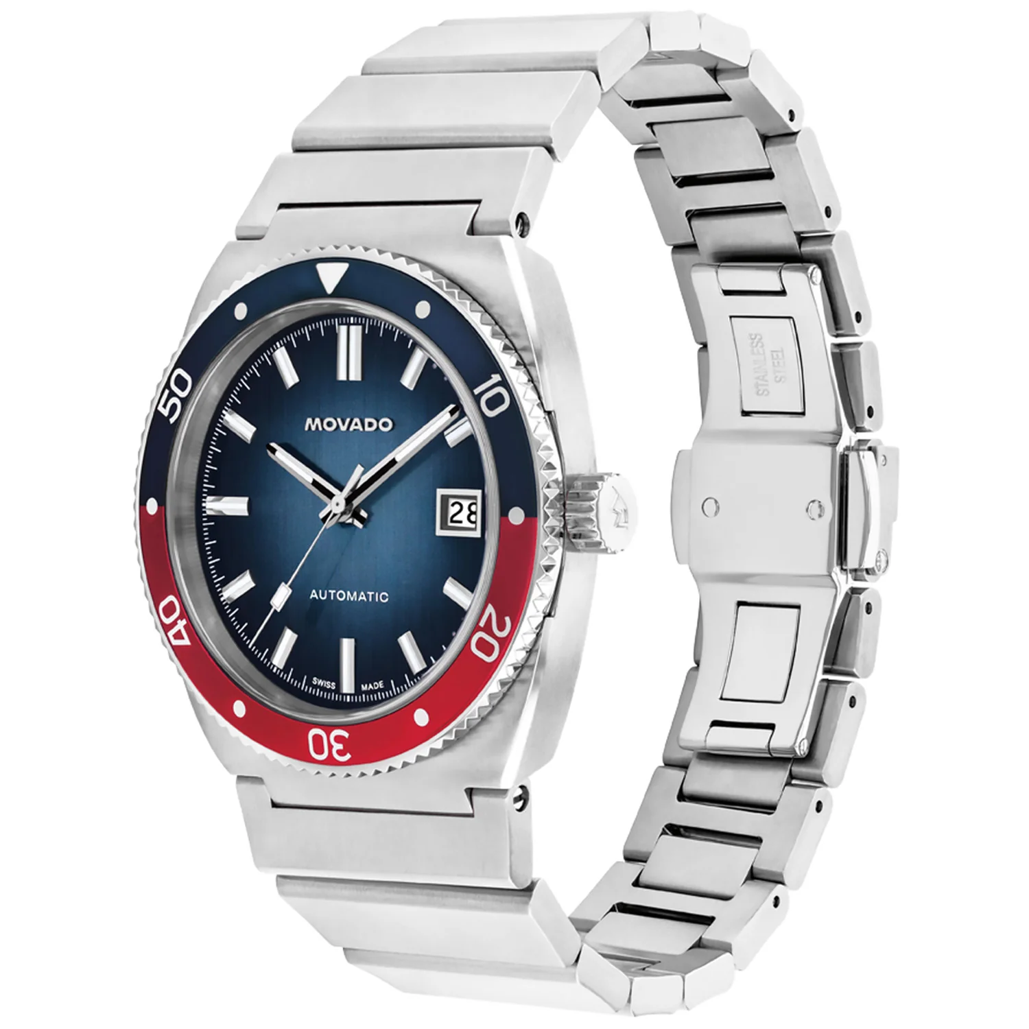 Movado - Heritage Series Ondoplan 39 mm Blue Dial Automatic - 3650242 - Image 2