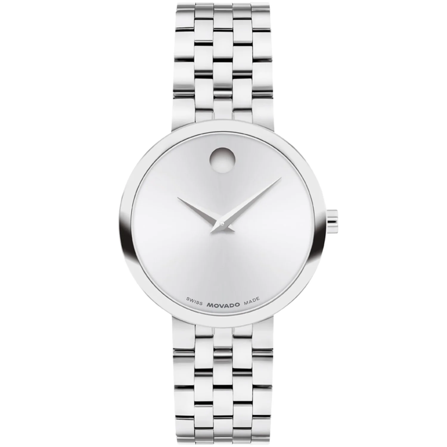Movado - Museum Classic 29.5 mm Women's Silver White Sunray Dial - 0608004