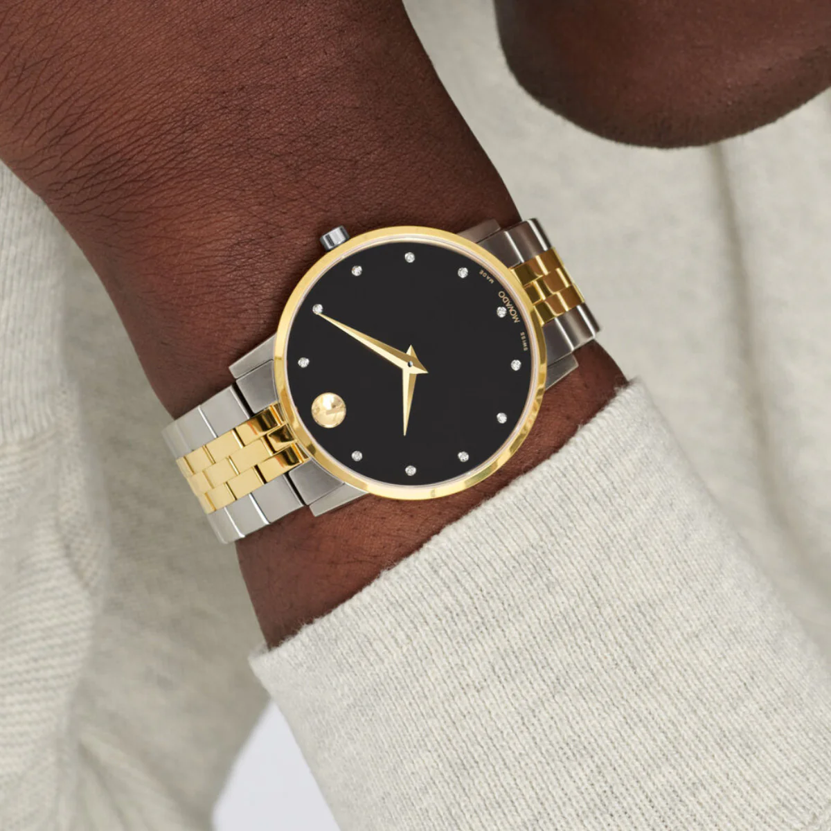 Movado - Museum Classic 40 mm Yellow Gold PVD Two Tone Diamond Dial - 0607202 - Image 4