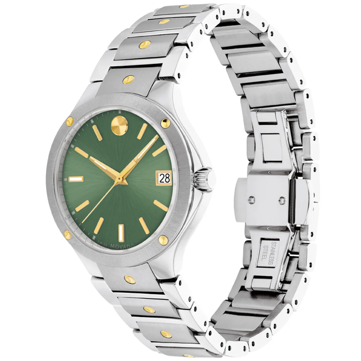 Movado - SE 32 mm Stainless Two Tone Gold PVD Green Dial - 0607635 - Image 2