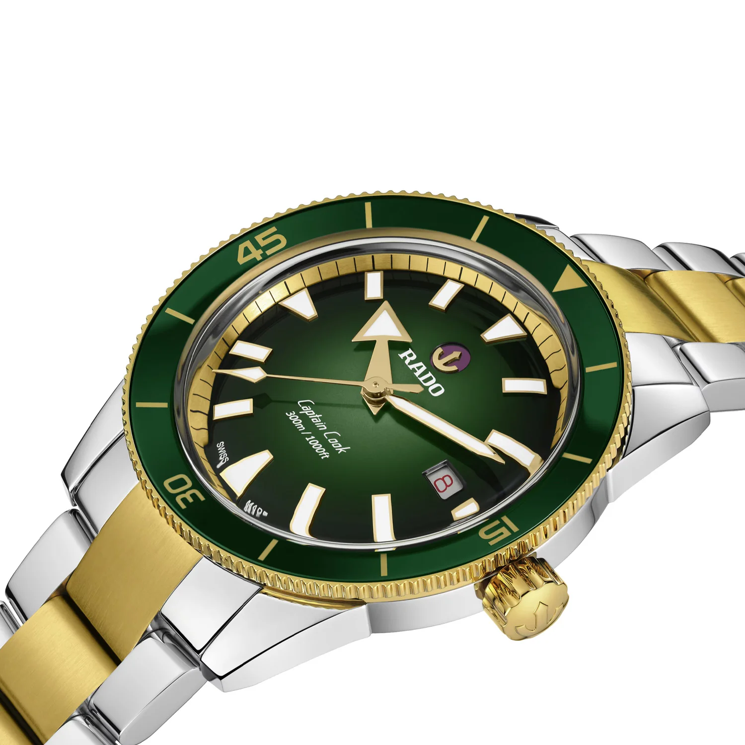 Rado - Captain Cook 42 mm Green Dial Two Tone Automatic - R32138303 - Image 2