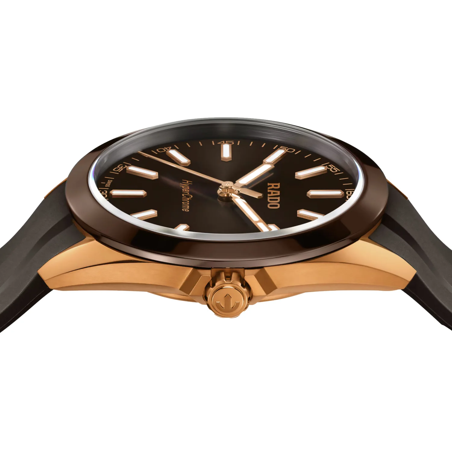 Rado - HyperChrome 41.5 mm Brown Sun-ray Dial Rubber Strap - R32281309 - Image 3