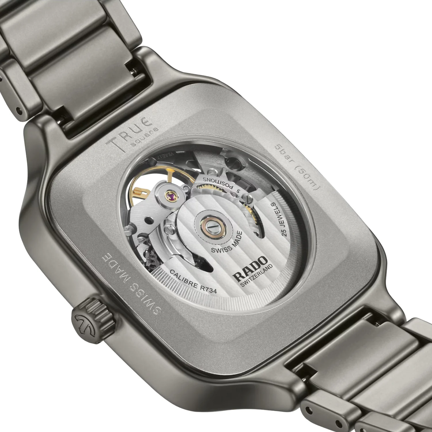 Rado - True Square 38 mm Automatic Matte Ceramic Skeleton - R27196152 - Image 2