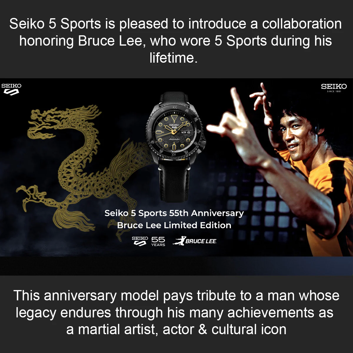 Seiko - 5 Sports Bruce Lee 55th Anniversary Limited Edition - SRPK39 - Image 6