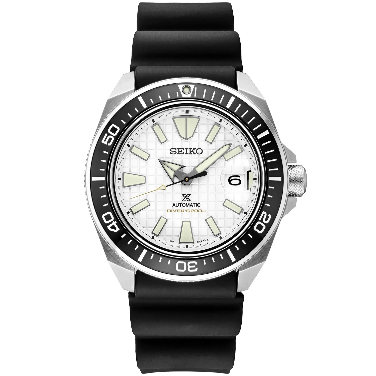 Seiko - Prospex "Samurai" Diver White Dial Rubber Strap - SRPE37