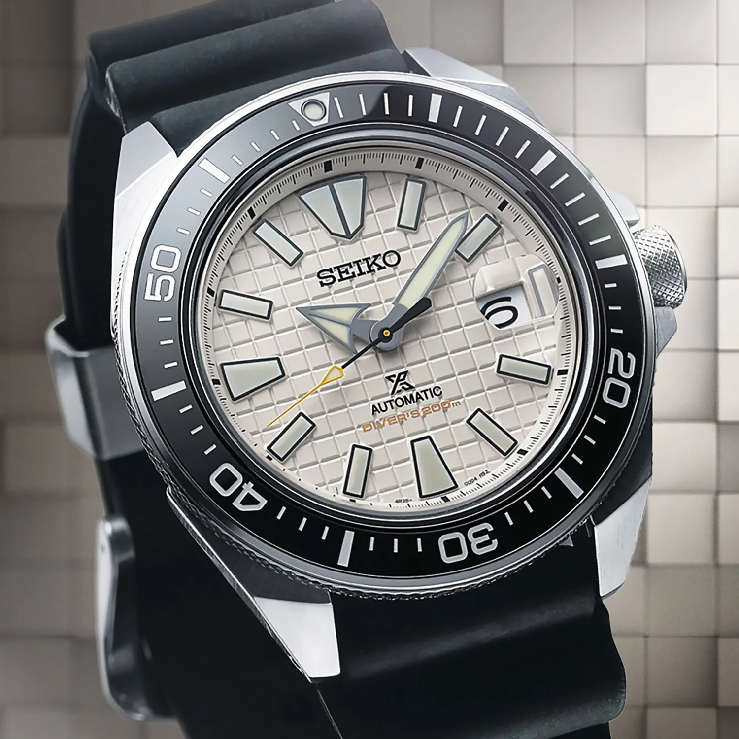 Seiko - Prospex "Samurai" Diver White Dial Rubber Strap - SRPE37 - Image 3