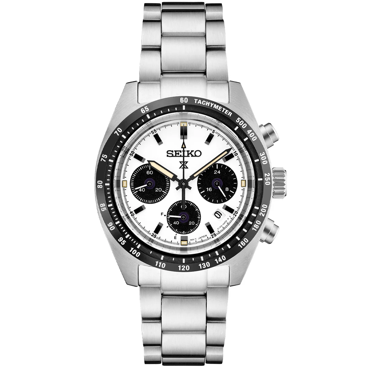 Seiko - Speedtimer Solar Chronograph White & Black Panda Dial - SSC961