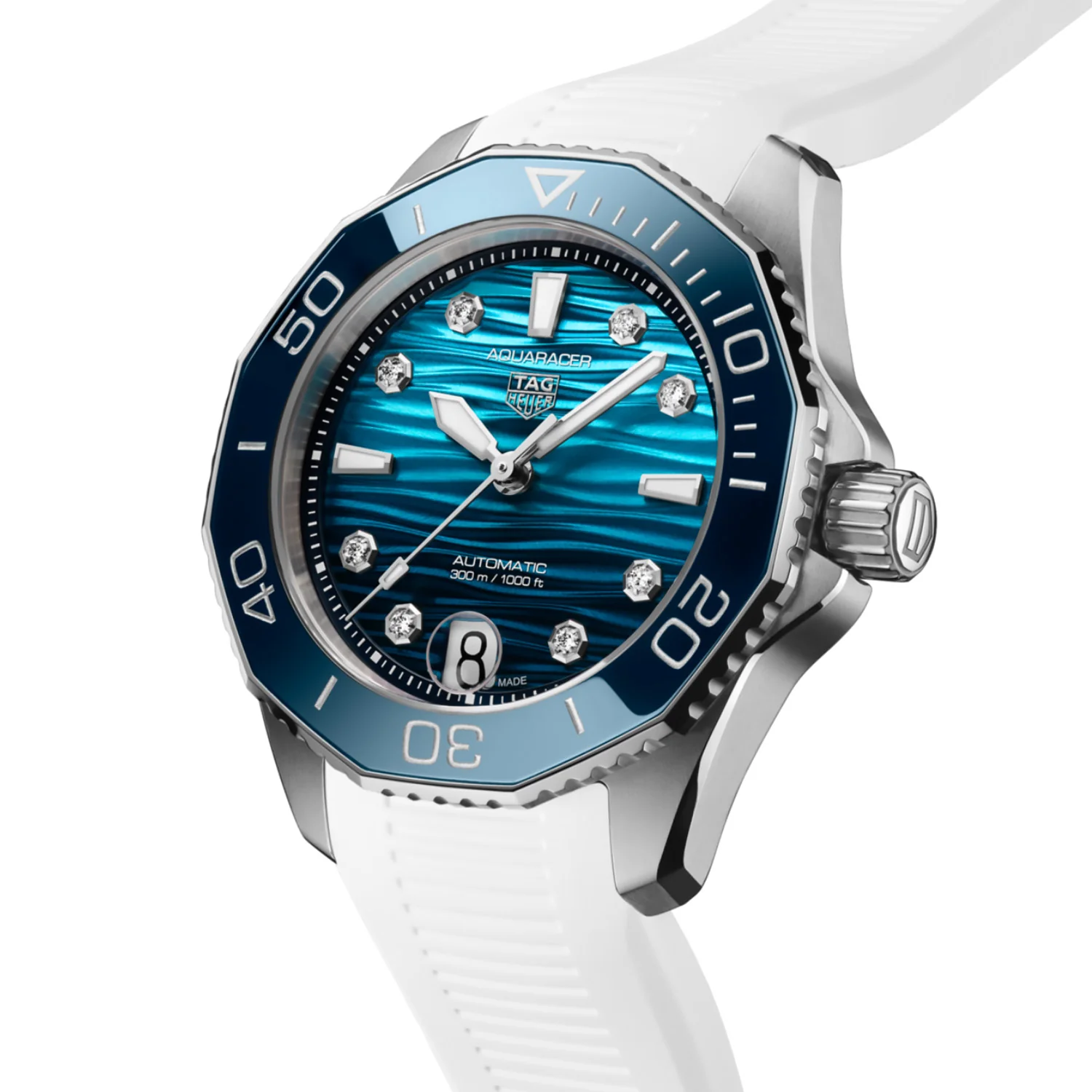 TAG Heuer - Aquaracer 36 mm Women's Professional 300 Blue Diamond Dial - WBP231N.FT6234 - Image 4