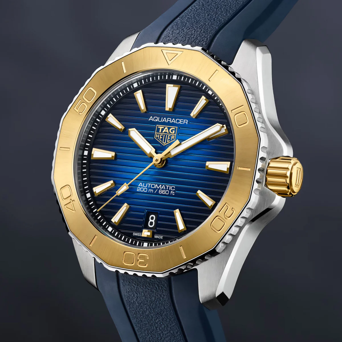 TAG Heuer - Aquaracer 40 mm Professional 200 Auto Steel & 18k Rose Gold - WBP2150.FT6210 - Image 5
