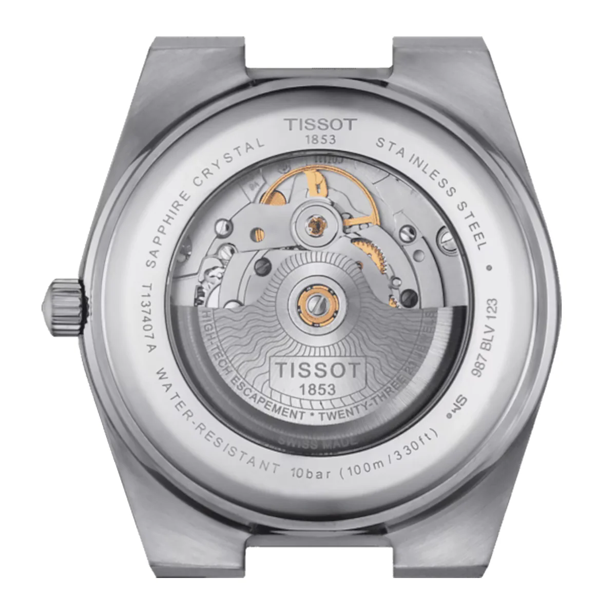 Tissot - Prx 40 mm Automatic Powermatic 80 Blue Waffle Dial Leather - T1374071604100 - Image 4