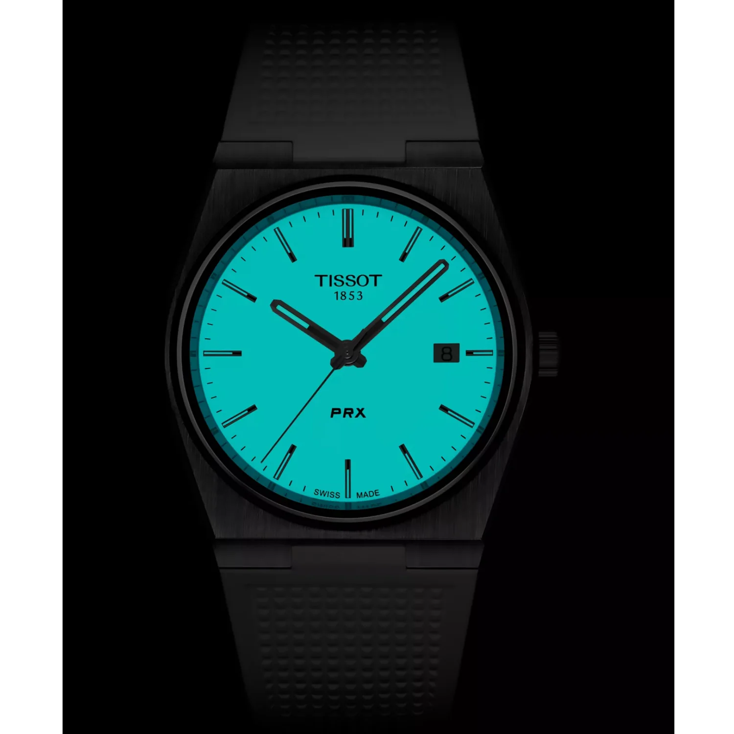 Tissot - PRX 40 mm Quartz White Dial Rubber Strap - T1374101701100 - Image 2