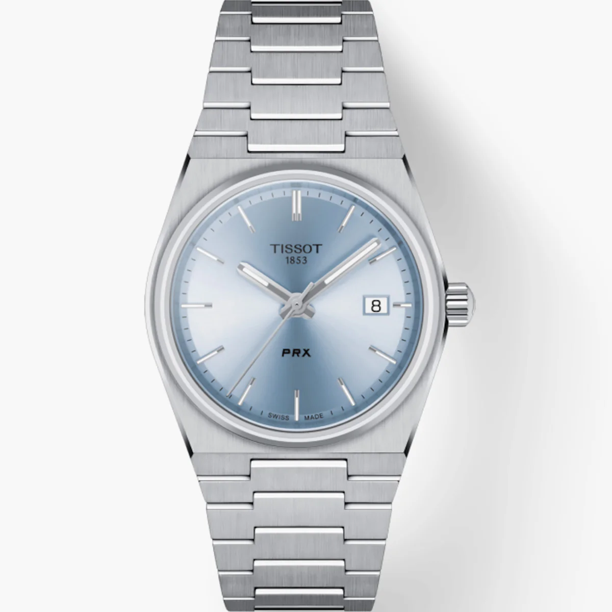 Tissot - PRX 35 mm Quartz Baby Blue Dial Stainless Bracelet Date - T1372101135100